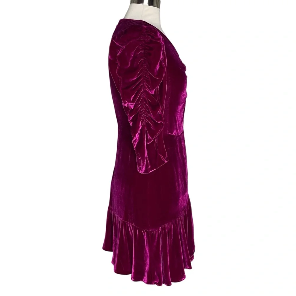 Rebecca Taylor 6 velvet dress fuchsia - Picture 4 of 9